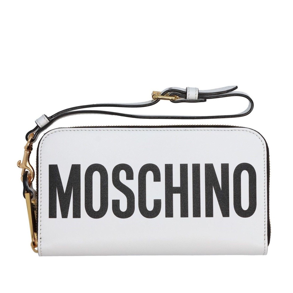 Moschino Leather Logo Wrist Wallet NWT